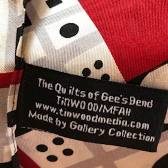 3/$15 Vintage Scarf African American Community Quilts of Gee's Bend Red Black - Picture 6 of 6